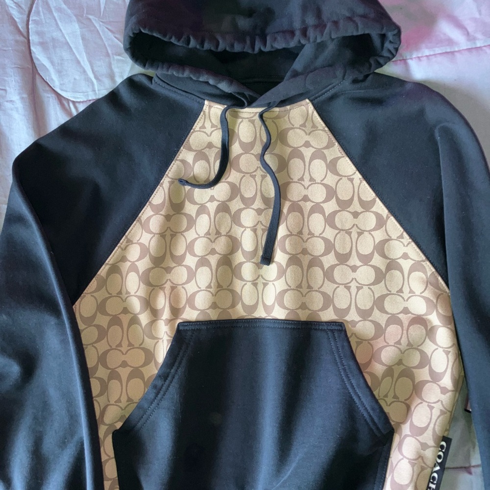 Men's Black and Tan Hoodie